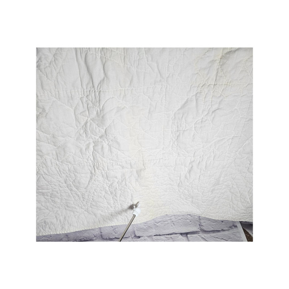 Handmade Embroidered Quilt Pink White Starburst 76" by 74" Full Size Vtg - Picture 12 of 13